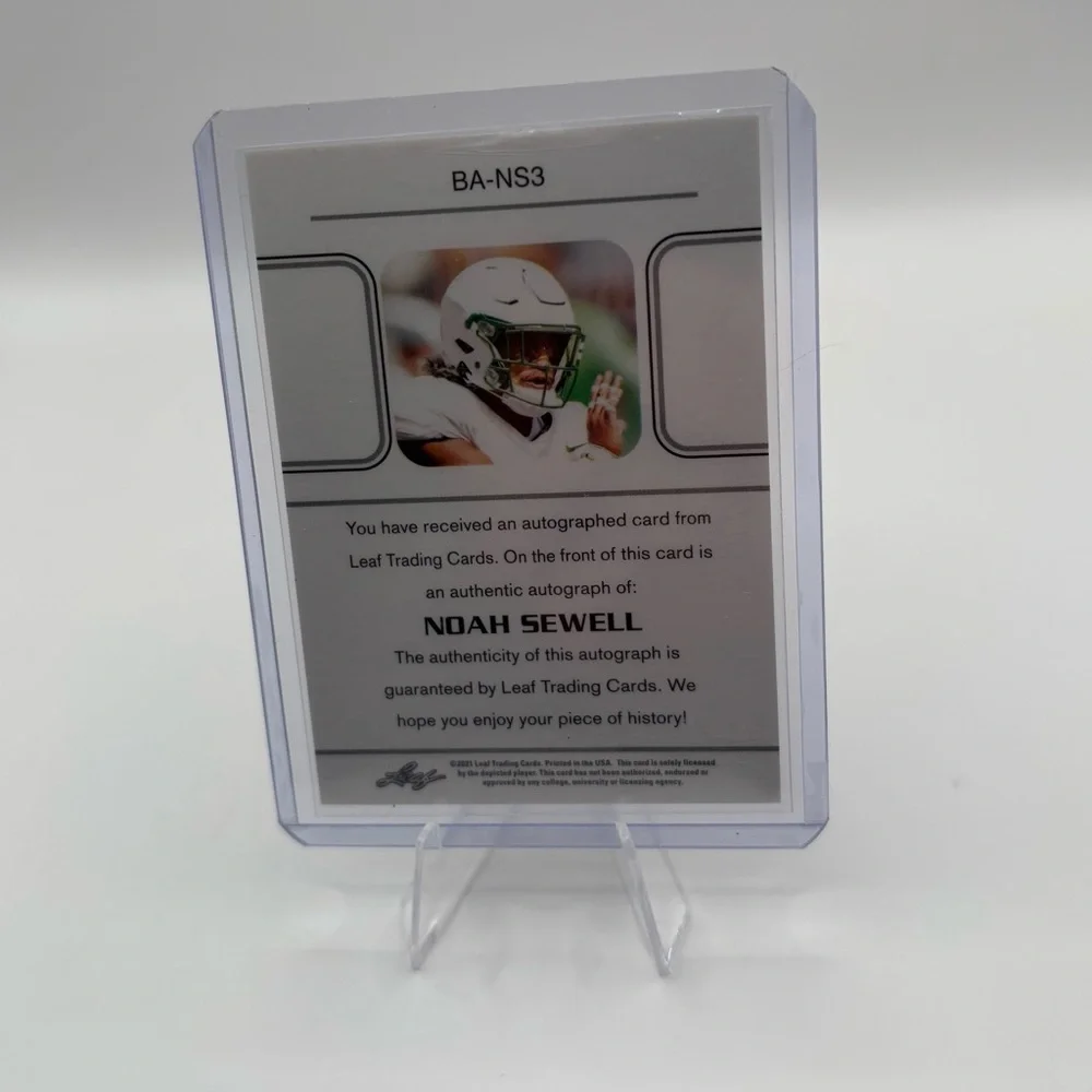 2021 Leaf Noah Sewell Auto # /99 Card # BA-NS3 (RC).